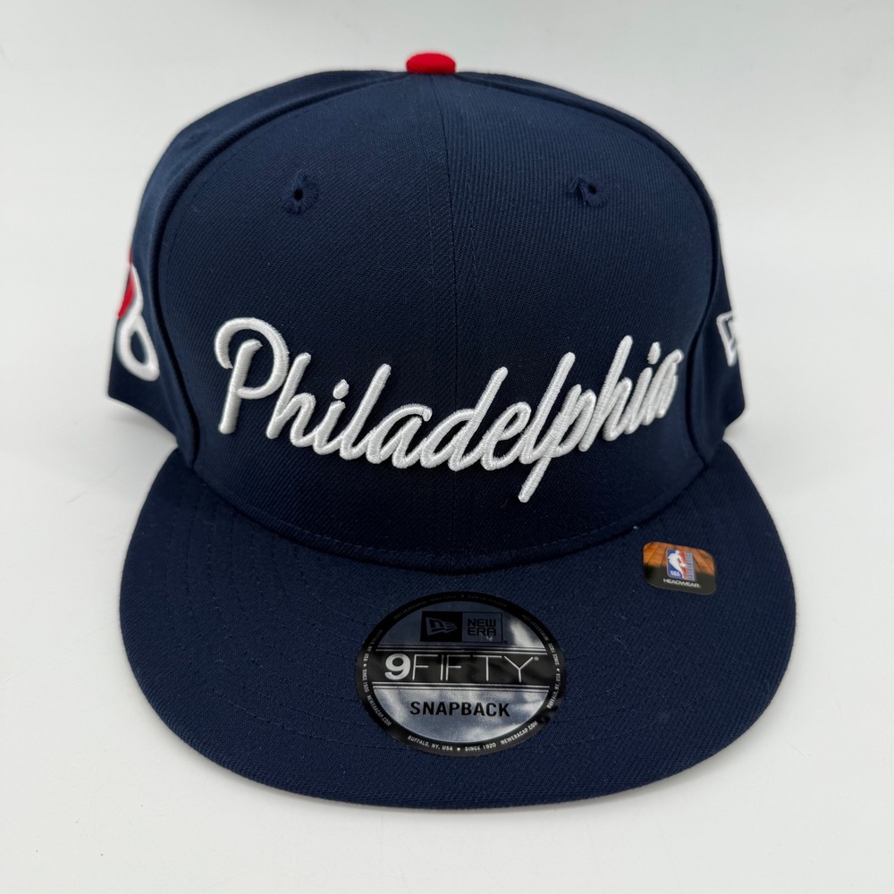 New Era Philadelphia 76ers 9FIFTY Snapback Hat Navy Blue NBA 60761375 OSFM